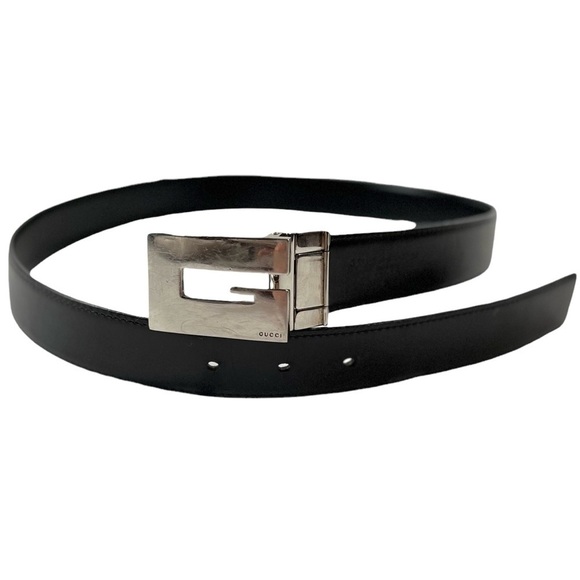 GUCCI G vintage logo leather belt - Picture 4 of 11